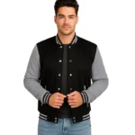 Mens Black Varsity Baseball Jacket