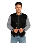 Mens Black Varsity Baseball Jacket
