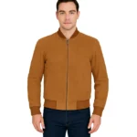 Men’s Bomber Light Brown Suede Jacket