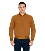 Men’s Bomber Light Brown Suede Jacket