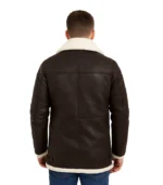 Men’s Brown Bane Sherpa Leather Coat – Swedish Winter Coat