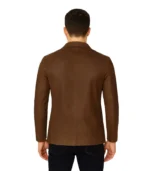 Men's Brown Leather Blazer