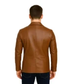 Men’s Cognac Brown Leather Blazer Jacket