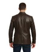 Men’s Dark Brown Rub Off Leather Blazer