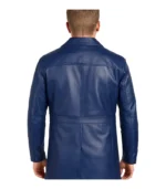 Men's Leather Blue 3 4 Car Coat
