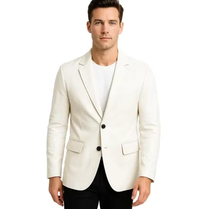 Men’s Off White Blazer Real Leather Jacket