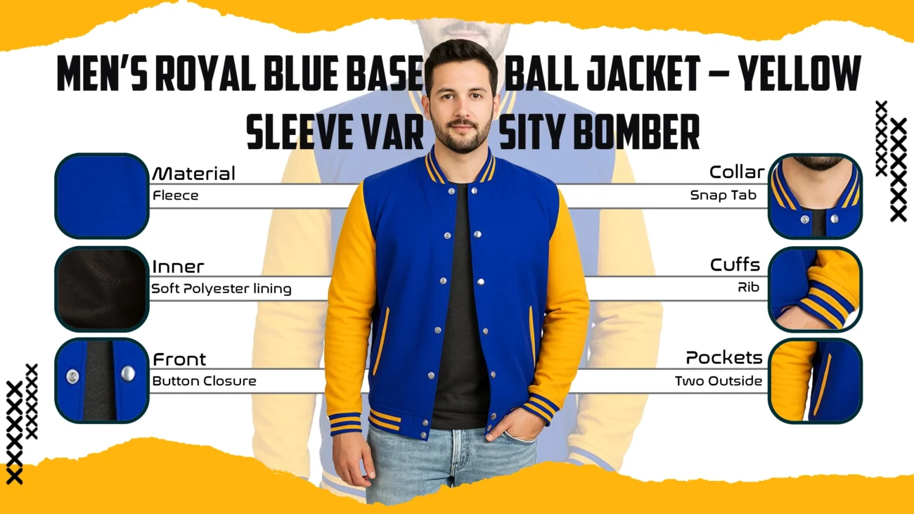 Men’s Royal Blue Baseball Jacket