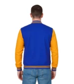 Men’s Royal Blue Baseball Jacket – Yellow Sleeve Varsity Bomber