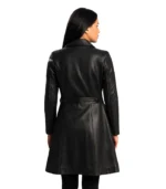 Moonlight Black Leather Trench Coat
