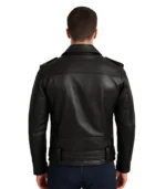 Negan Black Asymmetrical Belted Moto Leather Jacket