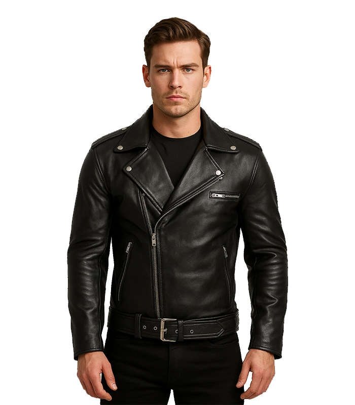 Negan Black Asymmetrical Belted Moto Leather Jacket Negan Black Asymmetrical Belted Moto Leather Jacket