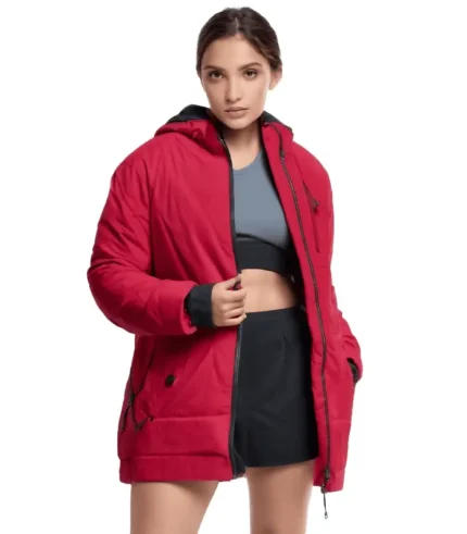 Red Puffer Jacket For Women