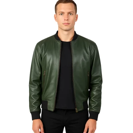 Shane Green Leather Bomber Jacket