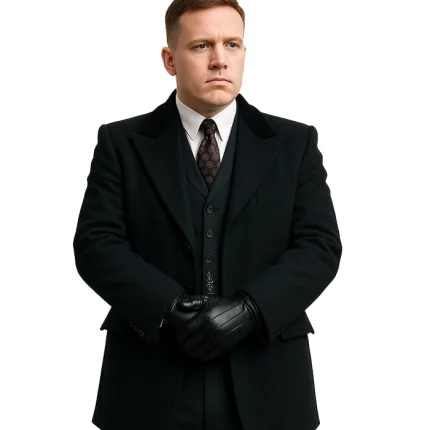 Shelby Men’s 1920’s Gangster Classic Black Coat