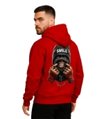 Smile Street Style Custom Hoodie – Bold Graphic Red Pullover