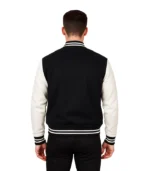 Vaxton Black & White Hybrid Varsity Jacket