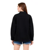 Women’s Black Oversized Denim Jacket – Casual Jean Outerwear