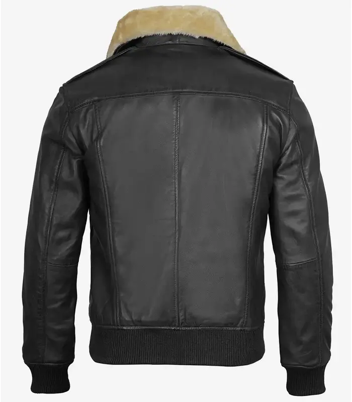 black_bomber_leather_jacket_with_fur Back