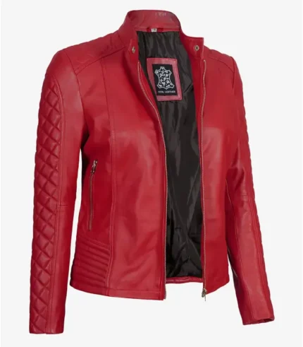 womens_red_quilted_biker_leather_jacket_ front