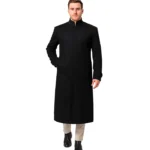 McGhee Men’s Black Long Wool Overcoat