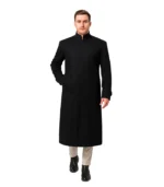 McGhee Men’s Black Long Wool Overcoat