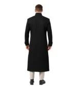 McGhee Men’s Black Long Wool Overcoat