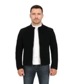 Men's Classic Black Suede Biker Jacket