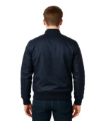 Men’s Windproof Navy Blue Bomber Jacket