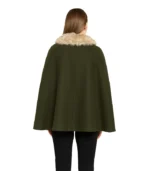 Olive Green Wool Cape Coat