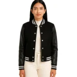 Savant Black Hybrid Varsity Jacket
