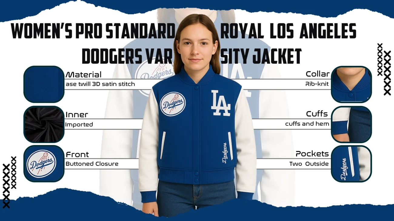 Women's Pro Standard Royal Los Angeles Dodgers Varsity Jacket