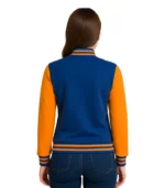 Women’s Yellow and Royal Blue Varsity Jacket – Baseball Style Bomber b