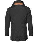 Men's Black 3/4 Length Quilted Coat