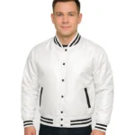White Satin Varsity Jacket