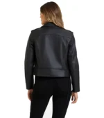 Asymmetrical Moto Rider Plus Size Black Jacket