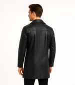 Braunton Mens leather Black Coat
