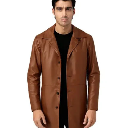 Classmith Brown Mens Leather Coat