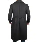 Men’s Grey Double Breasted Long Wool Detective Coat
