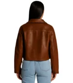 Plus Size Brown Faux Leather Jacket