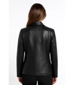 Womens Natalie Plus Size Black Leather Jacket