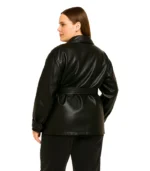 Womens Plus Size Faux Leather Coat