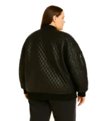 Womens Plus Size Leather Bomber Jacket