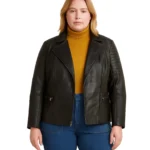 Womens Quilted Plus Size Leather Jacket