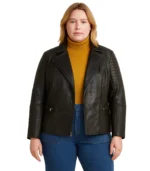 Womens Quilted Plus Size Leather Jacket