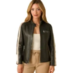 Women's Striped Oversized Racer Jacket