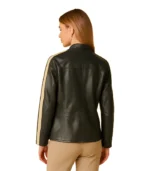 Women's Striped Oversized Racer Jacket - Image 2