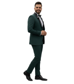 Mens Dark Green 3 Piece Suit
