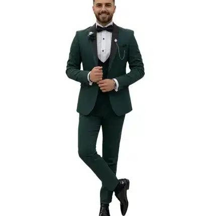 Mens Dark Green 3 Piece Suit