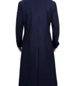 Aaron Men’s long wool coat blue Double Breasted