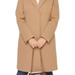 Aline Womens Regular Fit Beige Wool Coat